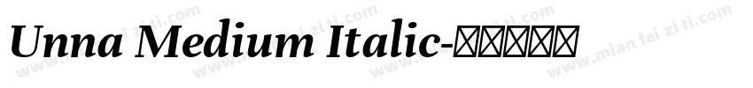 Unna Medium Italic字体转换